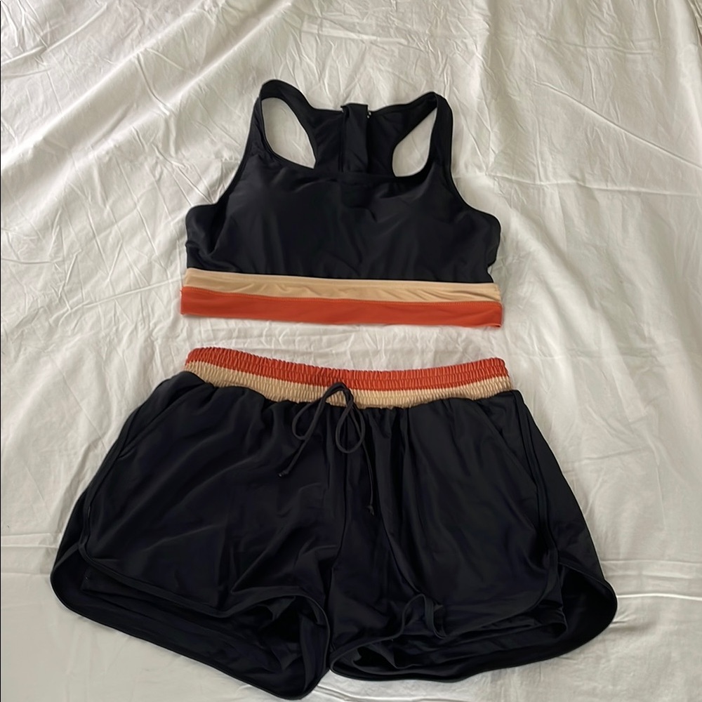 Black and Orange Swim Set XL